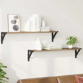 vidaXL Wall Shelf Artisan Oak 80x15x15.5cm (2-pack)