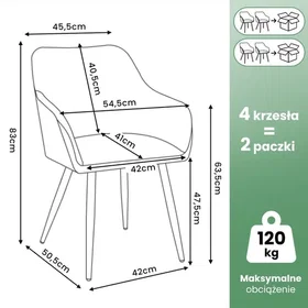 AKORD Estelle Smooth Velvet Spisestol 4-Pack