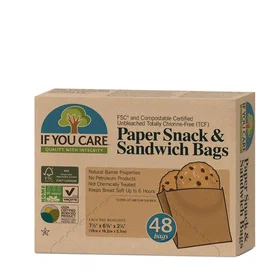 If You Care Paper Snack & Sandwich Bags Unbleached 48 bags