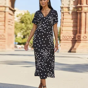 Sosandar Fit & Flare With Lace Detail Dress
