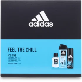 Adidas Feel the Chill Gift Set (50ml Eau de Toilette, 250ml 3-in-1 Body Hair Fac
