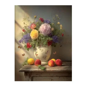 UN Jour Désert Tableau Fleurs Et Fruits Alu-Dibond 100x75cm