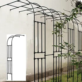 Pealihuy Rose Garden Arbor Svart 1.2X2.4m -86594