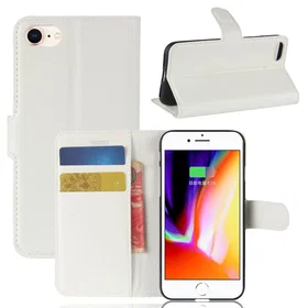 Litchi PU Läderplånbokfodral med Magnetiskt Skydd för iPhone 7/8/SE