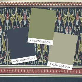 Morris & Co. Ornamental Frieze Indigo/Thyme MUNW217613