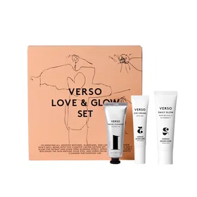 Verso Love & Glow Gavesæt (Ögonkräm, Ansiktsrengöring, Daglig Glöd, Hudvård)