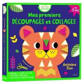 Mes premiers découpages et collages Animaux fluo Broché