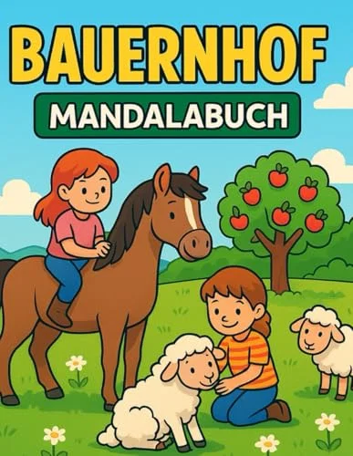 Bauernhof-Mandalabuch Mandalas With Animals Tractors & Fun On The Farm Coloring Book