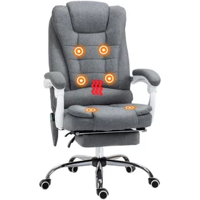 Vinsetto Chaise de bureau Polyester Avec Fonction de Massage et de Chauffage