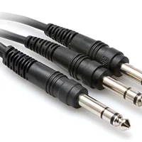 Hosa CYS-105 Stereo 1/4" Man till 2 Stereo Telefon 1/4" Man Y-Kabel 1.5m