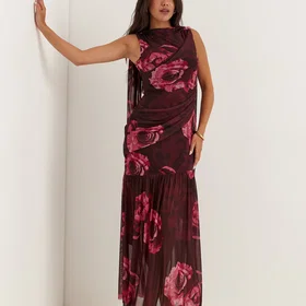 Bubbleroom Mesh Scarf Ankle Maxi Mekko