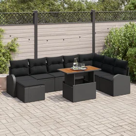 vidaXL Hage Sofasett med Oppbevaring 9 Deler 3358361