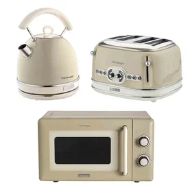 Ariete Vintage ARPK67 Microwave Kettle Toaster Bundle Cream