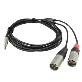 Rean 3.5mm TRS Jack to 2 x Male XLR Plugs 1m 35/2MX/1/