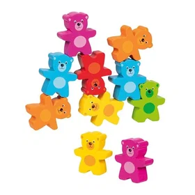 Goki Stacking Game Colourful Bear Band Wood Tones (58384)