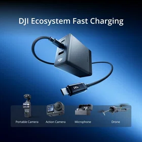 DJI Power GaN Charger (EU) Kaksois-USB-C PD 3.1 digitaalisella näyttökaapelilla