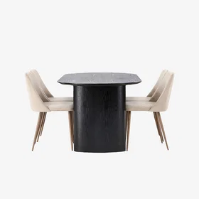 Venture Home Isolde Matgrupp 180 cm Oval med 4 Night stolar Svart Matgrupper Vit,Svart