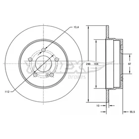 Tomex Brakes TX 73-10 Bromsskiva