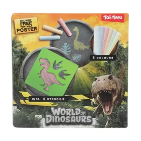 World of Dinosaurs Fortovalkalk Dino med skabeloner 10pcs