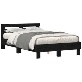 vidaXL Sängram med LED 135x190cm 3333956