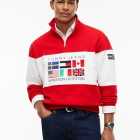 Tommy Hilfiger Fleece Mock Neck Quarterzip Sweatshirt (Herre)
