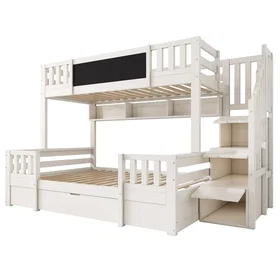 MODFU Cadre de lit avec escalier de rangement