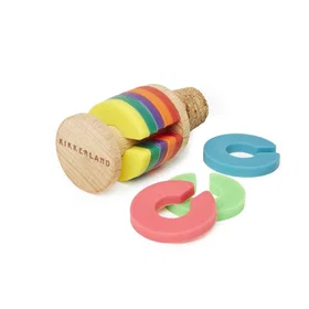 Kikkerland Rainbow Wine Rings & Stopper