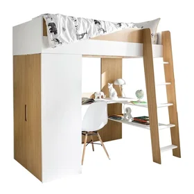 Nateo Mezzanine Bureau Blanc Et Bois