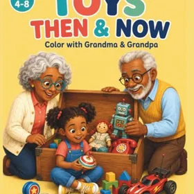 Böcker Toys Then And No: Color With Grandma & Grandpa Färgläggningsbok
