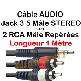 Stagg Y-Cable Stereo Mini-Jack to 2xPhono 1m SYC1/MPSB2CM E
