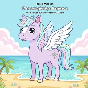 Der Neugierige Pegasus Geschichte & Malbuch för Vuxna och Barn