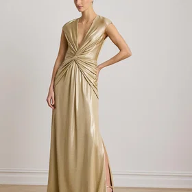 Polo Ralph Lauren Lauren Ralph Lauren Twistfront Metallic Cap-sleeve Gown Lang K