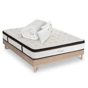 Jean Bellecour Ensemble Emeraude Matelas Mousse à Mémoire 180x200cm