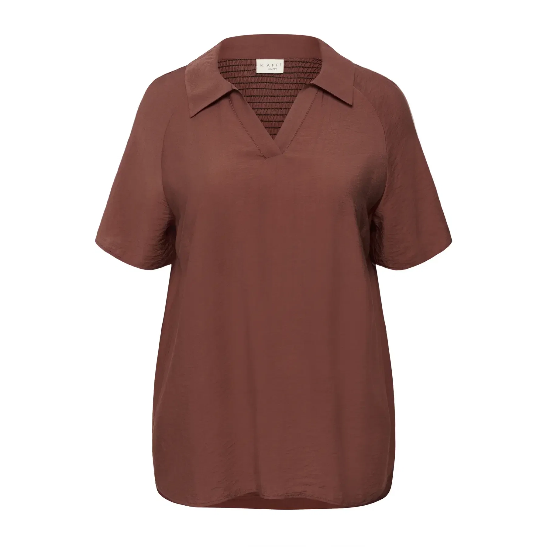 Kaffe Curve Kcemilia Henna Short Sleeve Blouse (Women's)