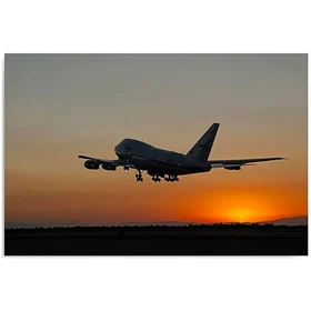 Feeby Tableau Avion La Nuit 120x80cm
