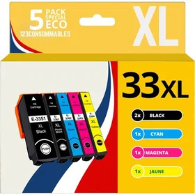 123CONSOMMABLES 33XL (Noir/Cyan/Magenta/Jaune) Multipack