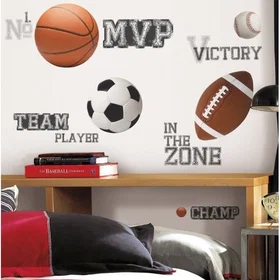 RoomMates All Star Sports Saying Wallstickers 24 pack