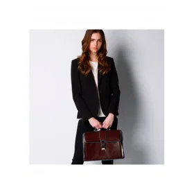 Piquadro Blå Firkantet Læder Briefcase (Brun)