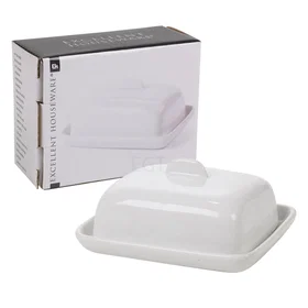 Excellent Housewares Butter Dish White
