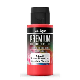 Vallejo 62.034 Premium Airbrush Color Scarlet Fluorescent 60ml