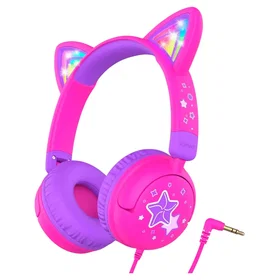 iClever Hs25 Cat Ear Headphones Rosa