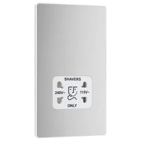 BG Electrical Evolve Shaver Socket 2-way Grounded PCDBS20W-01