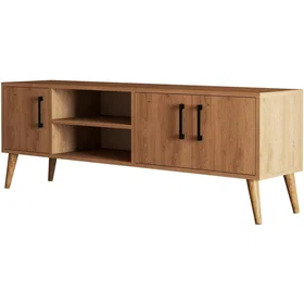 Homifab Meuble TV 3 Portes Effet Chêne 150cm
