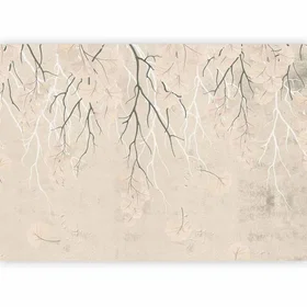 Fototapet Abstrakt Fallande Löv Subtilt Naturmotiv
