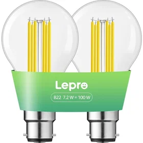 Lepro Vintage LED B22 Clear 100lm 7.2W 2-pack