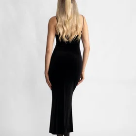 VILLOID Bow-Down Fløyel Slip Kjole