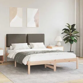 vidaXL Bäddsram med Klädd Huvudgavel Taupe 140x190cm 877847
