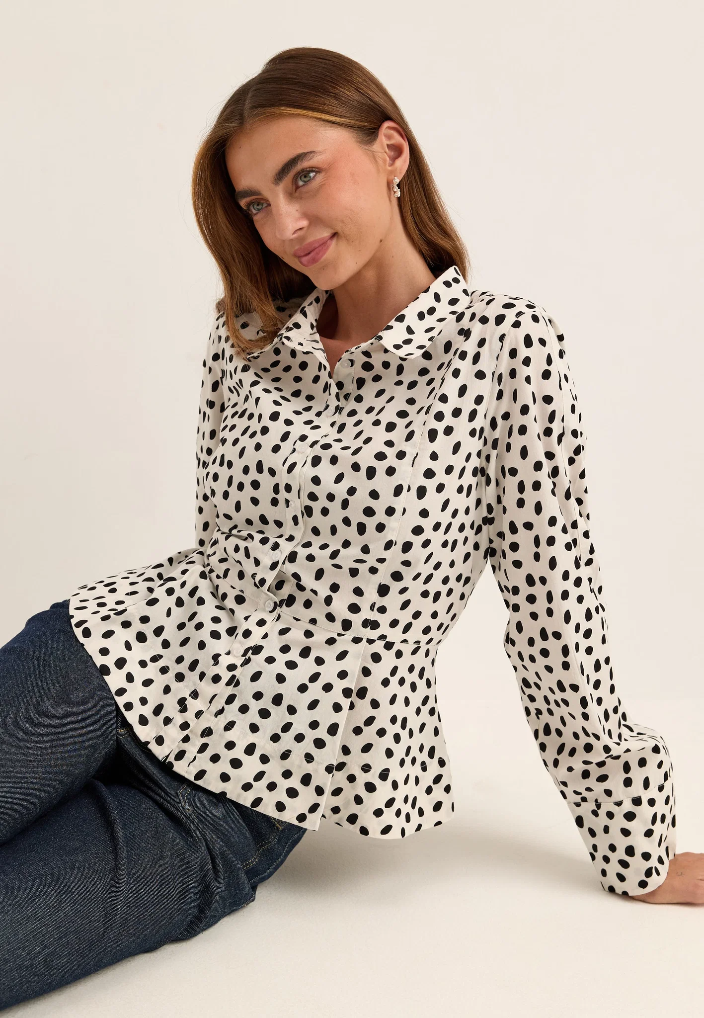 Bubbleroom Peplum 100% Cotton Top (Women's)