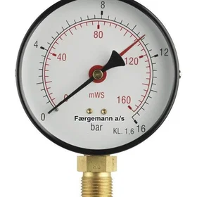 ERIK 481104-104R Manometer 1/2xø100 0-16 bar/0-160 mvs, nedadrettet studs