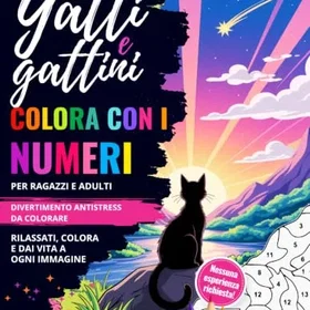Colora Con I Numeri Per Ragazzi E Adulti Gatti E Gattini Färgläggningsbok